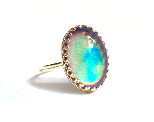 Classic 14kt Gold Crown Mood Ring