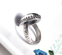 Classic Mood Ring with Antiqued Sterling Silver Floral Band