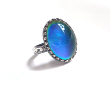 Classic Mood Ring with Antiqued Sterling Silver Floral Band