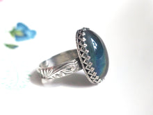 Classic Mood Ring with Antiqued Sterling Silver Floral Band