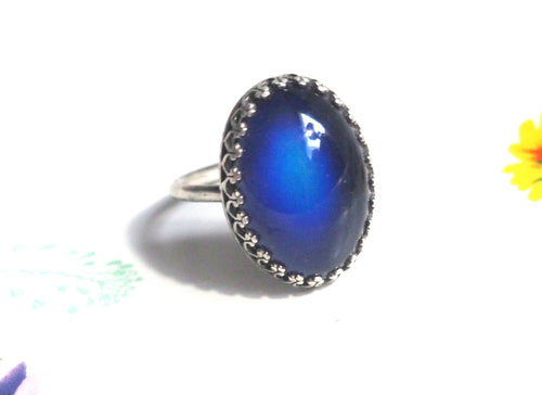 Classic Crown Mood Ring in Antiqued Sterling Silver