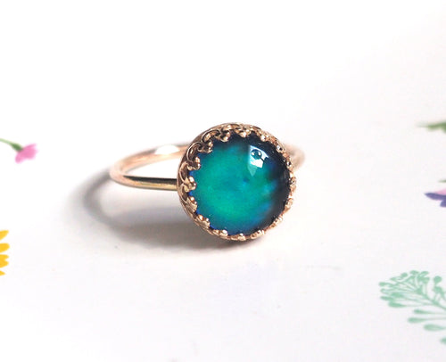 14kt Gold Medium Crown Mood Ring