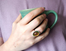 Crown Mood Ring in Sterling Silver with Color Changing Stone