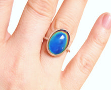 Mood Ring in Sterling Silver with Color Changing Stone